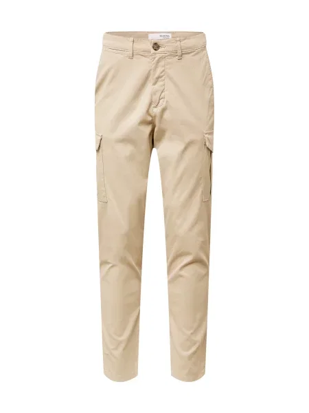 Pantaloni cargo Selected Homme conici bej