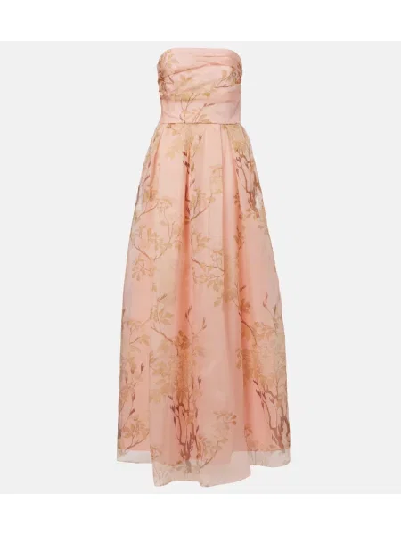 Jedwabna sukienka w kwiaty Max Mara w kwiatki różowa