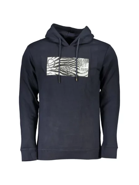 Hanorac cu glugă Cavalli Class cu imagine cu model zebră albastru