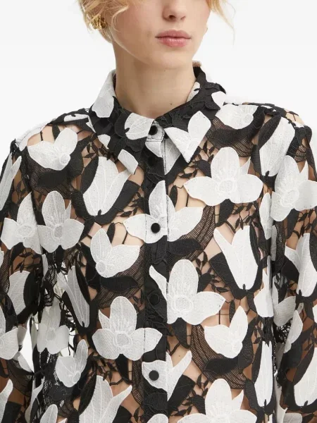 Koszula Bruuns Bazaar w kwiatki koronkowa czarna