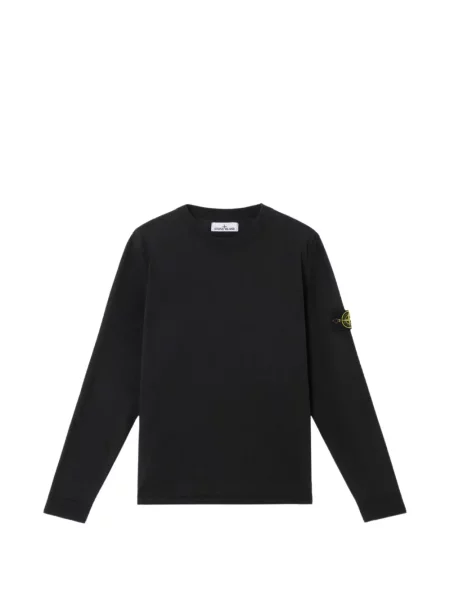 Pulover Stone Island cu decolteu rotund cu strasuri negru