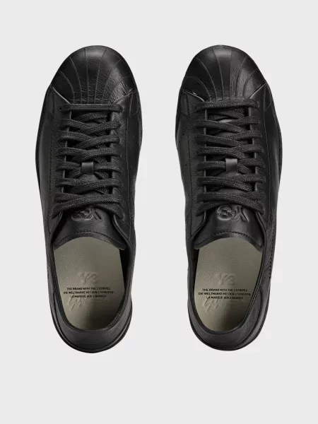 Кожаные кеды Adidas черные