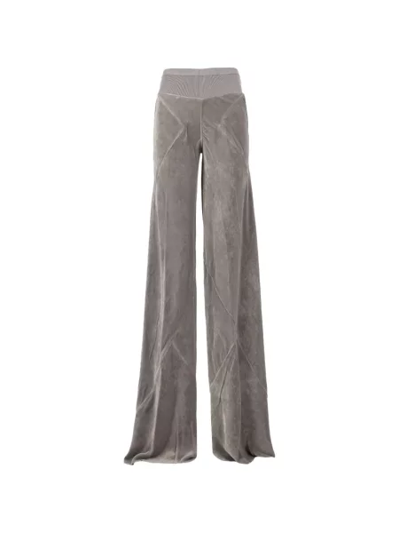 Pantaloni Rick Owens de catifea evazate gri