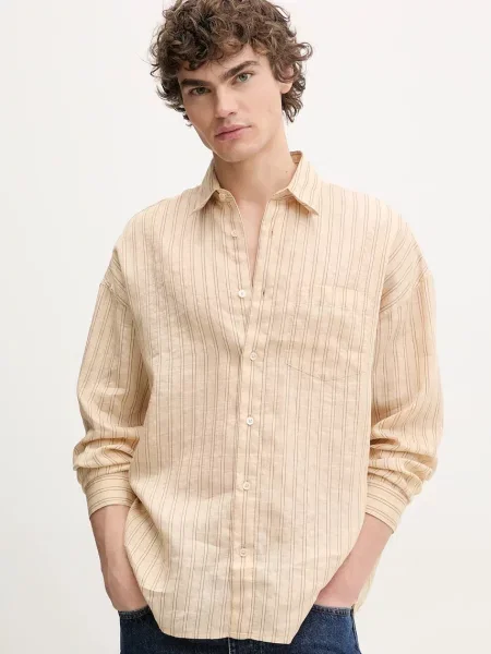 Sunflower camasa de in barbati cu guler clasic relaxed bej