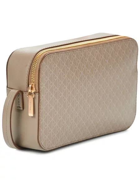 Calvin Klein Kabelka Emblem Aop Elongated Camera Bag béžová