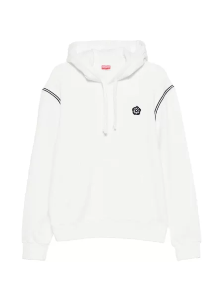 Hanorac cu glugă Kenzo cu broderie cu model floral alb