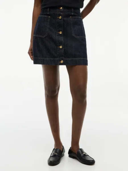 Tommy Hilfiger Spódnica jeansowa Granatowy niebieska