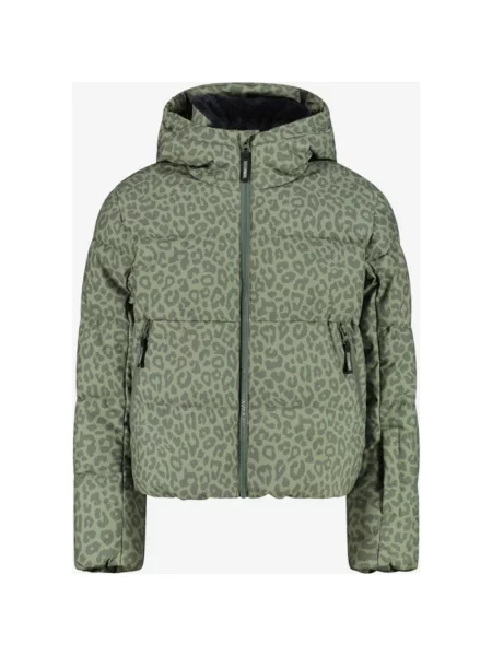 Kurtka z kapturem CMP Ski Fixed Hood Printed dziewczęca oliwkowy 3 zielony