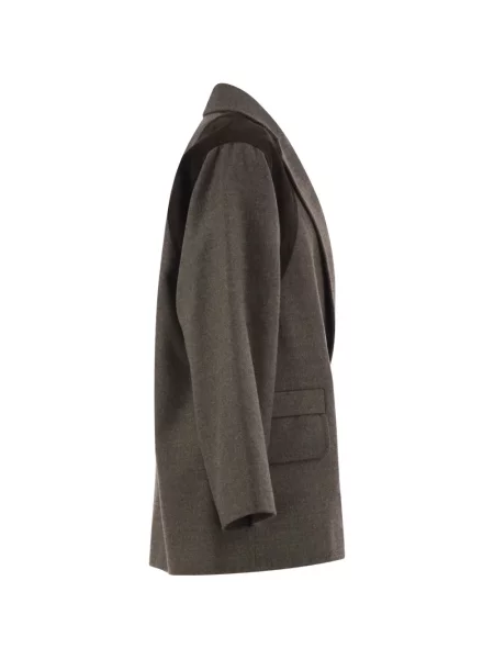 Sacou Max Mara din piele gri