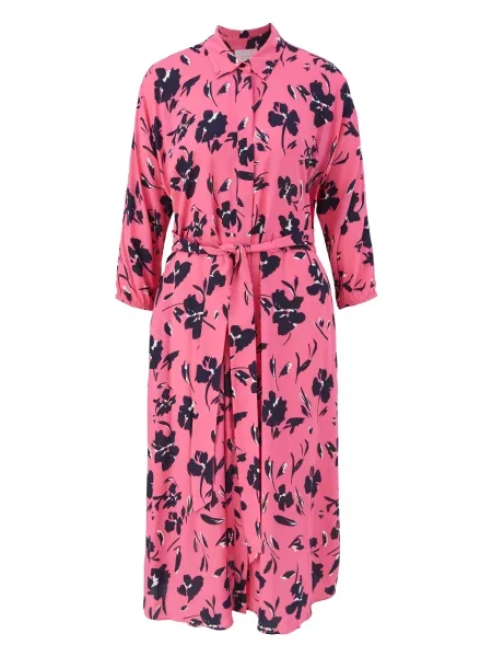 Comma casual identity Dolga srajca roza / črna bela