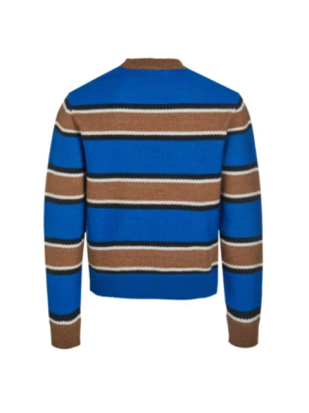 Dzianinowy sweter Dsquared2 w paski z paskiem czerwony