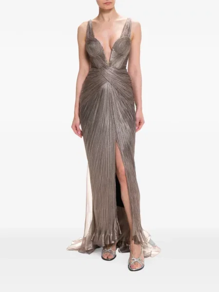 Rochie maxi Maria Lucia Hohan de mătase gri