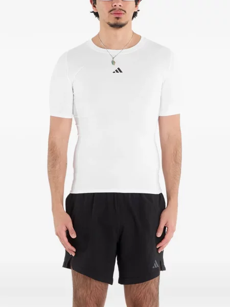 Pántos fűzős csipkés póló Adidas fekete