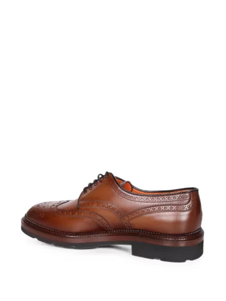 Pantofi derby Santoni din piele maro