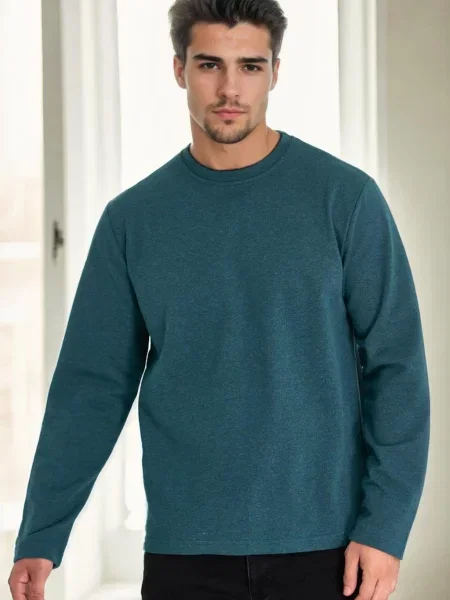 Hanorac crewneck Dewberry cu decolteu rotund