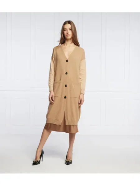 Pinko De lână cardigan KOREM | Relaxed fit bej