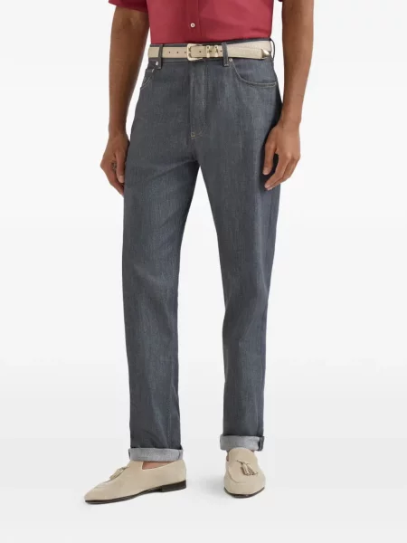 Pantaloni Brunello Cucinelli cu 5 buzunare gri