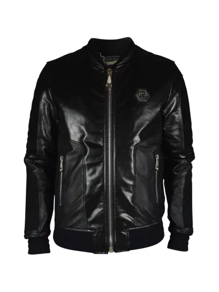 Geacă bomber Philipp Plein cu aplicații negru
