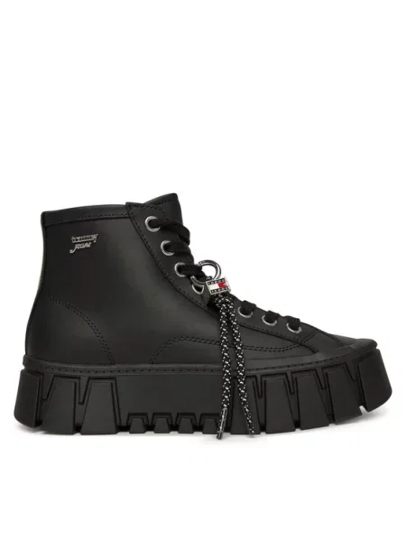 Tommy Jeans Sportcipők Tjw Platform Sneaker Leather Mc fekete