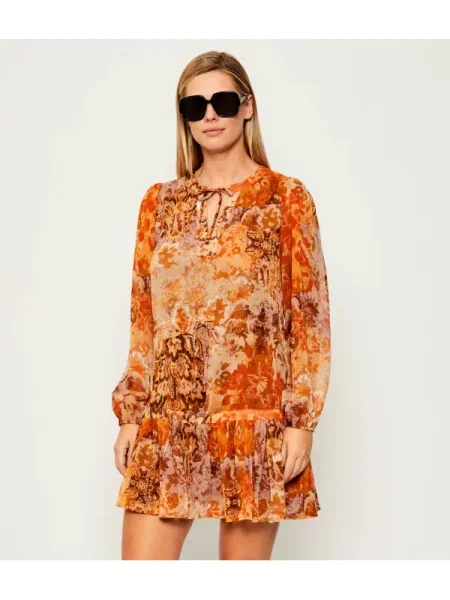 Rochie Desigual cu model paisley portocaliu