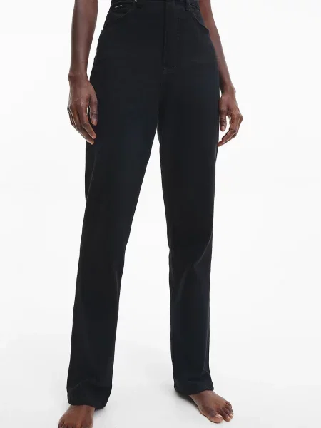 Прямі джинси Calvin Klein з високою посадкою чорні