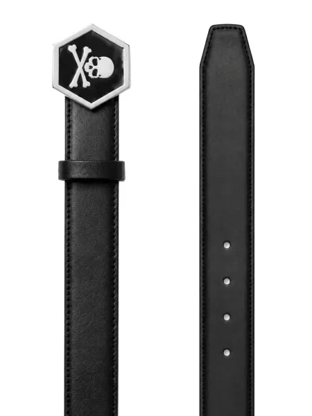 Cu centură curea Philipp Plein din piele negru