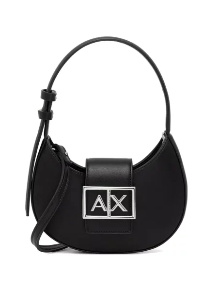 Geantă Armani Exchange cu autograf negru
