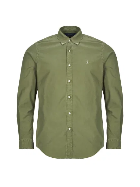 Srajca Polo Ralph Lauren z dolgimi rokavi keper kaki