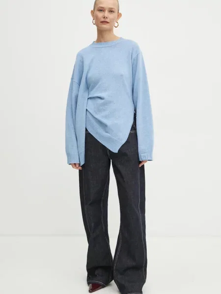 Victoria Beckham sweter wełniany niebieski