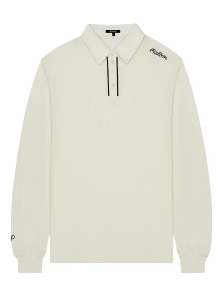 Golf tricou polo Malbon Golf lung alb