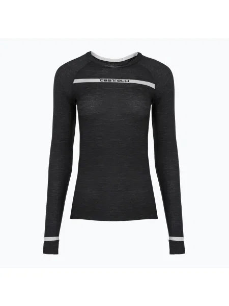 Tricou mânecă lungă Castelli din lână merinos negru