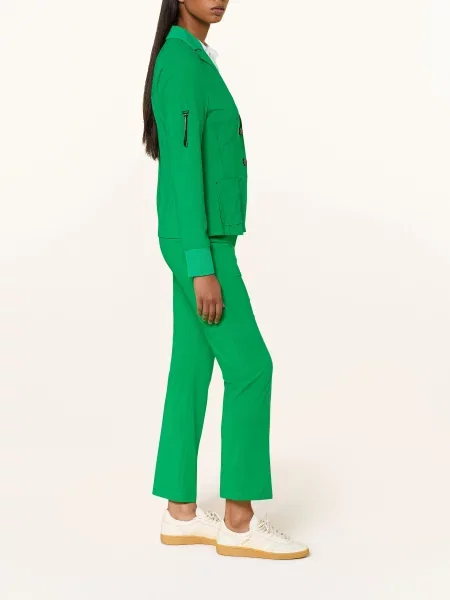 Spodnie sportowe o luźnym kroju z szerokim pasem Marc Cain zielone