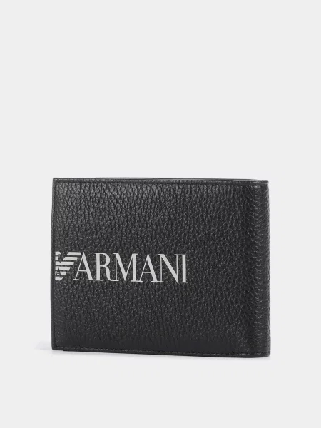 Кожаный кошелек Emporio Armani черный