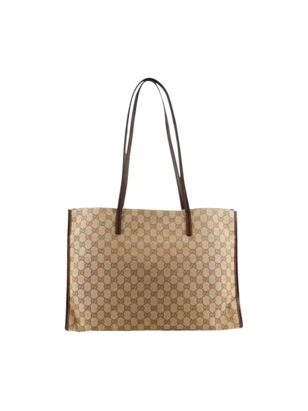 Shopperka Gucci skórzana beżowa