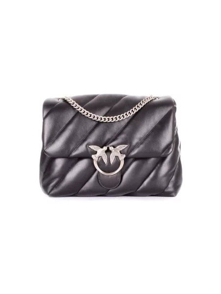 Pinko crossbody kabelka dámska kožená čierna