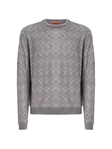 Pulover Missoni cu decolteu rotund gri