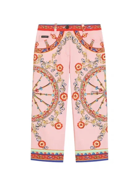 Dětské kalhoty Dolce & Gabbana růžové