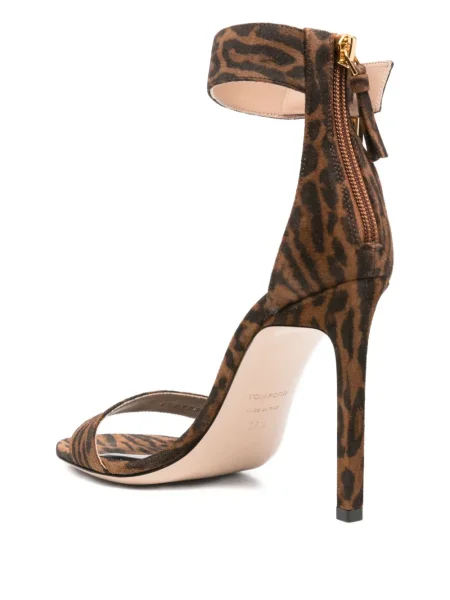 Sandale Tom Ford cu imagine cu model leopard maro
