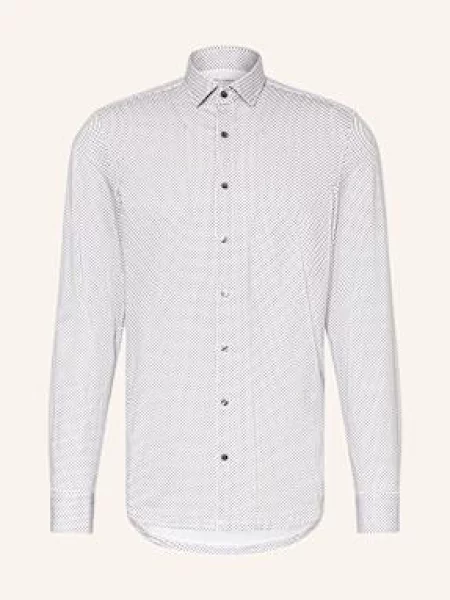 Olymp Košile Level Five Body Fit S Extra Dlouhým Rukávem béžová/ bílá/ tmavě šedá bílá