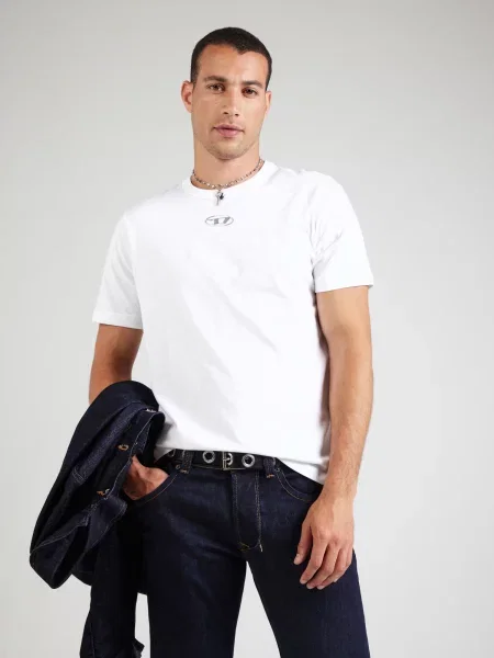 DIESEL Tričko T-ADJUST-OD strieborná biela