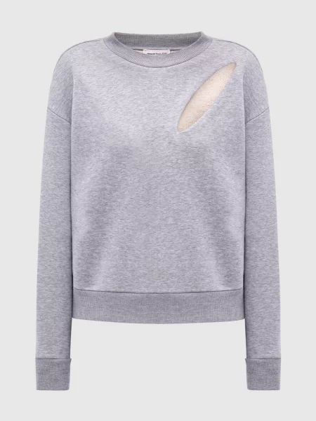 Світшот з вишивкою логотипа з фігурним вирізом Alexander Mcqueen сірий