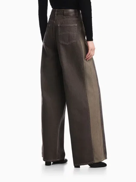 Широкі джинси Emporio Armani коричневий