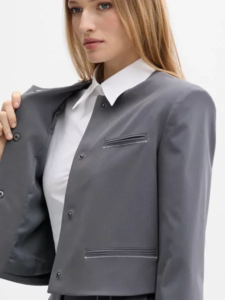 Однотонный пиджак Armani Exchange однобортный серый