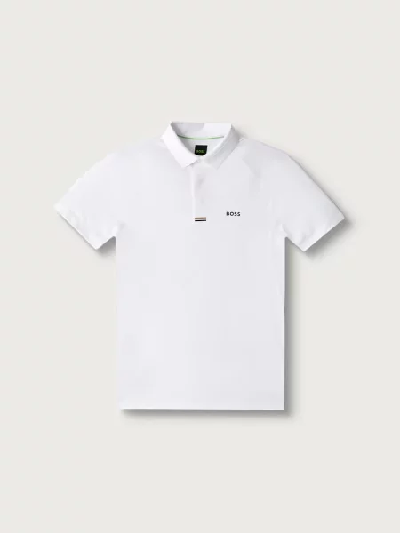 Tricou polo Boss Green alb