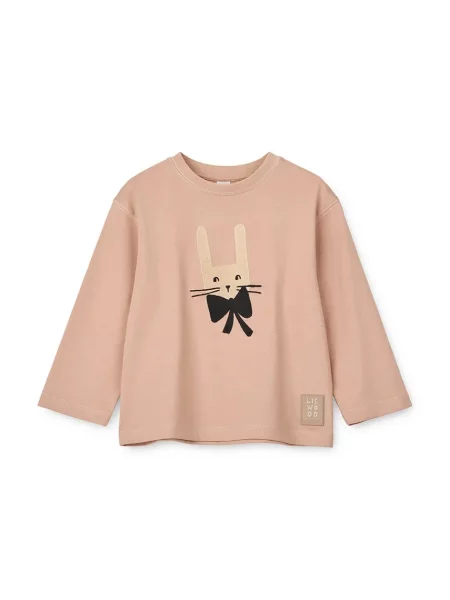 Liewood tričko s dlouhým rukávem Apia Placement Longsleeve T-shirt růžové