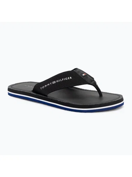 Мъжки джапанки Tommy Hilfiger Leather Beach Sandal black черно