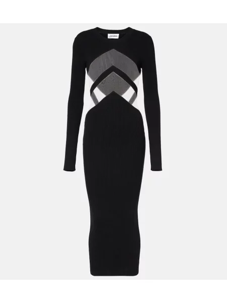 Sukienka midi Jean Paul Gaultier z dżerseju do kolan garniturowa czarna