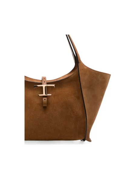 Shopperka Tod's zamszowa brązowa