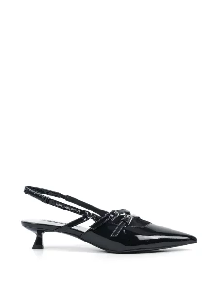 Pantofi cu toc Karl Lagerfeld cu cataramă cu bretele negru