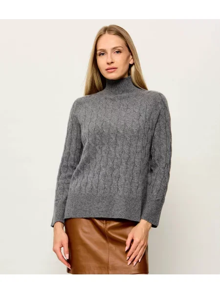 Pulover Marella Sport de lână cu guler înalt gri